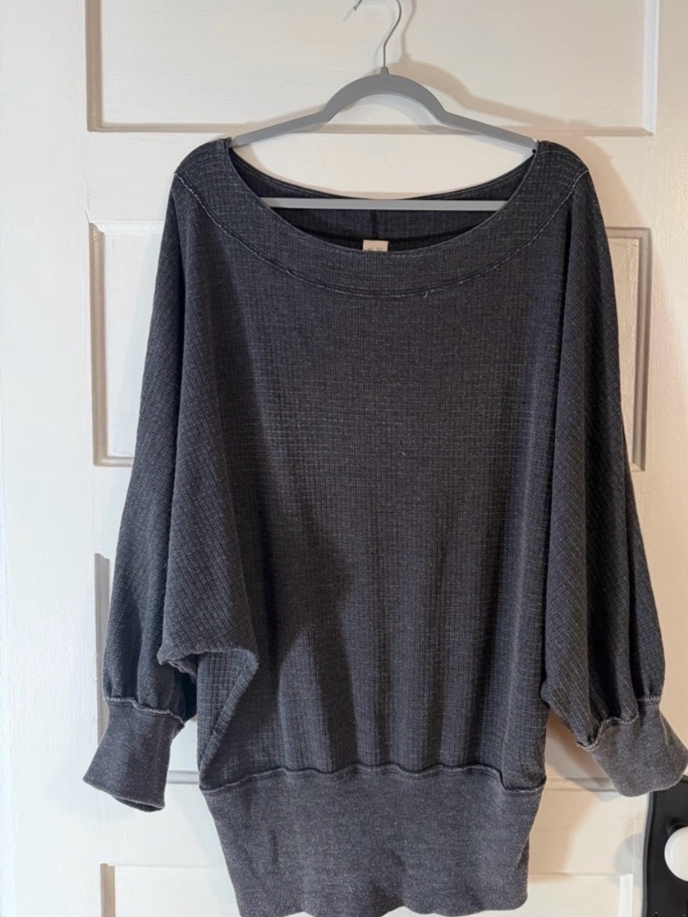 We The Free Black Ribbed Knit Top